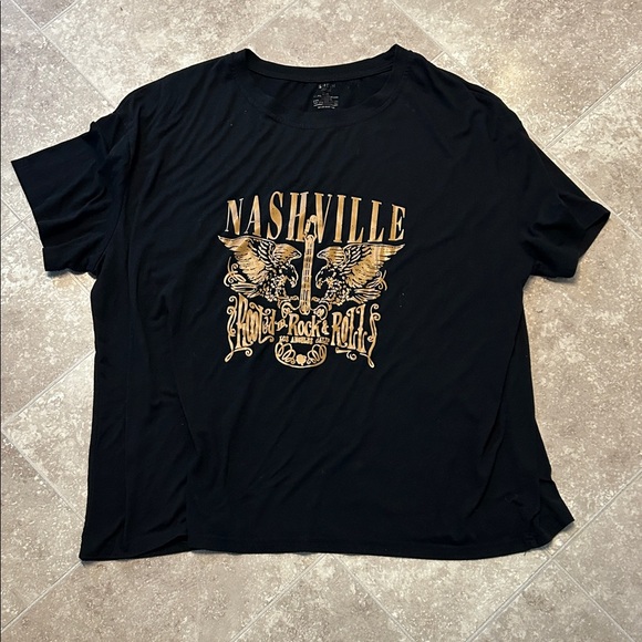 SHEIN Tops - SHEIN Black and Gold Nashville Tee